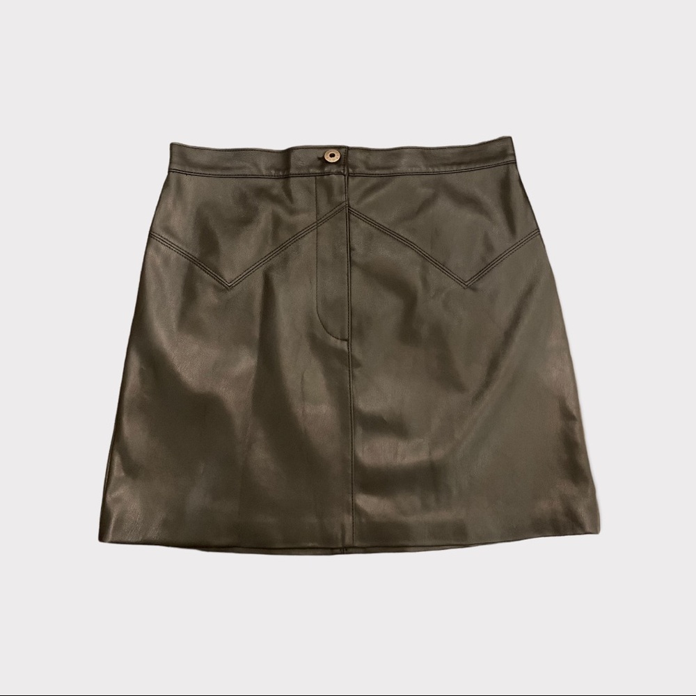 BB DAKOTA Keep Livin’ Black Faux Leather Skirt Size 8